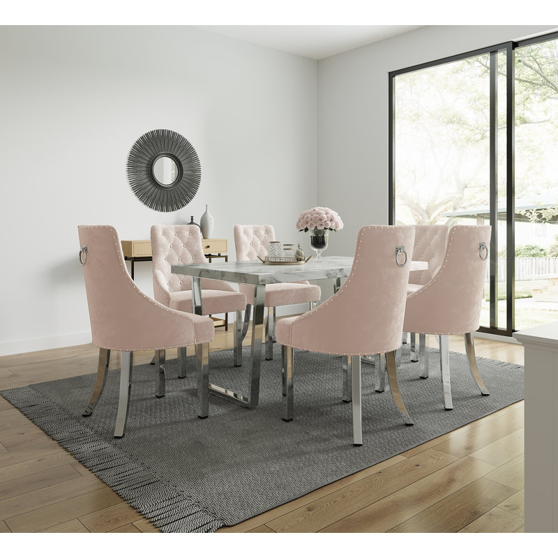 Candelo 6 - Person Dining Set, Pink
