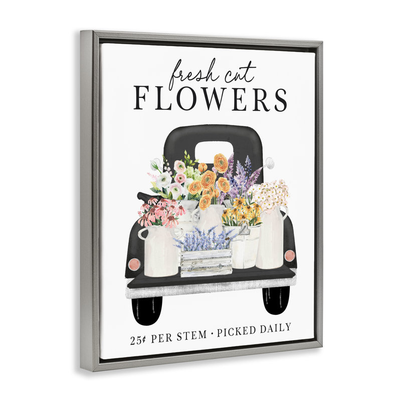 Cadre flottant quotidien Fresh Flowers, Cadre flottant gris lustré, H 31 po x l 25 po
