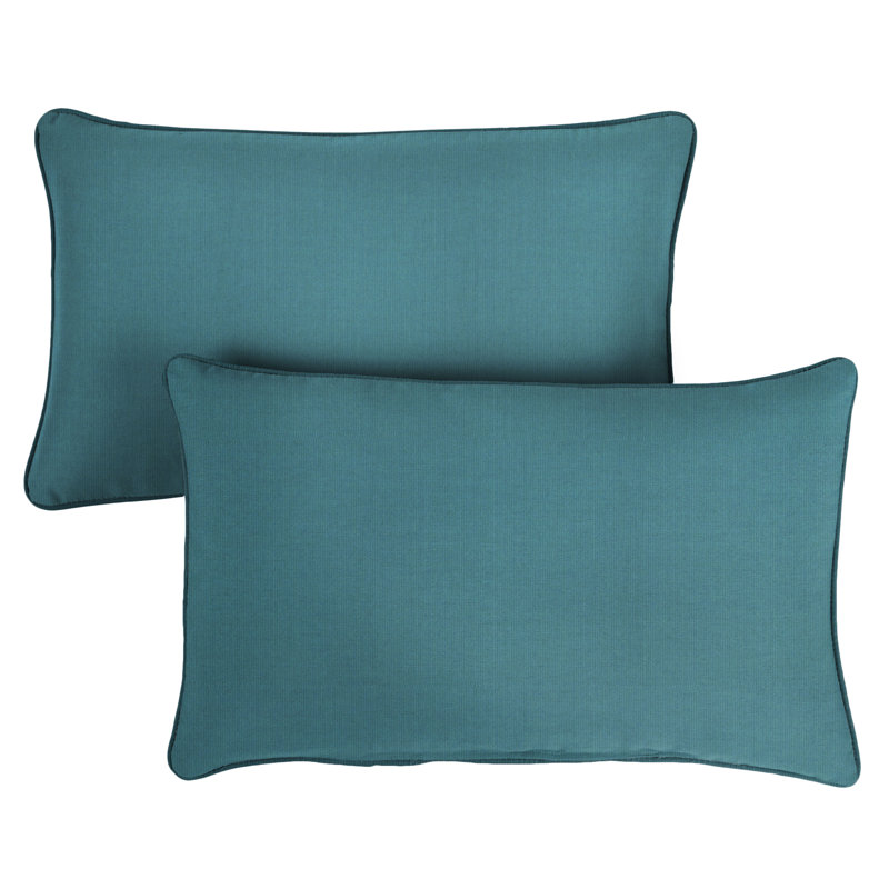 Sunbrella® Outdoor Reversible Throw Pillow, Peacock Blue