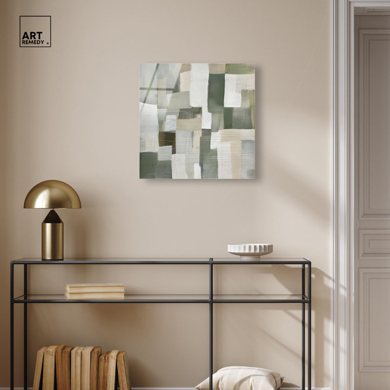 Décoration murale moderne en acrylique Pale Jade Green I par Art Remedy, prête à être accrochée, H 20 po x l 20 po