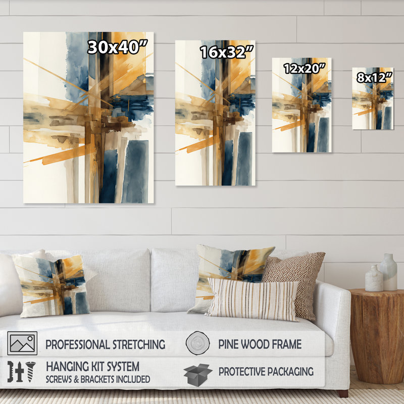 «Modern Watercolor Abstract I», reproductions de spirales abstraites, H 20 po x l 12 po x P 1 po, Toile tendue