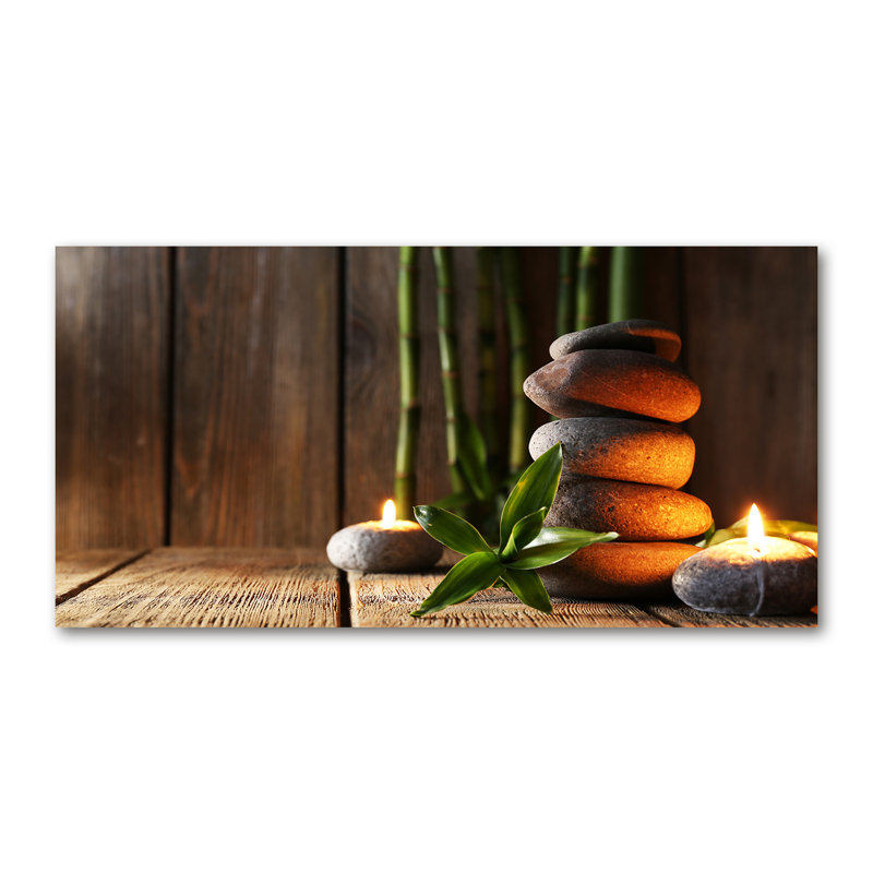 Zen Stones With Bamboo - No Frame Print on Canvas