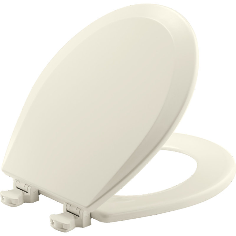Bemis Biscuit Round Molded Wood Toilet Seat with Easy Clean Hinges