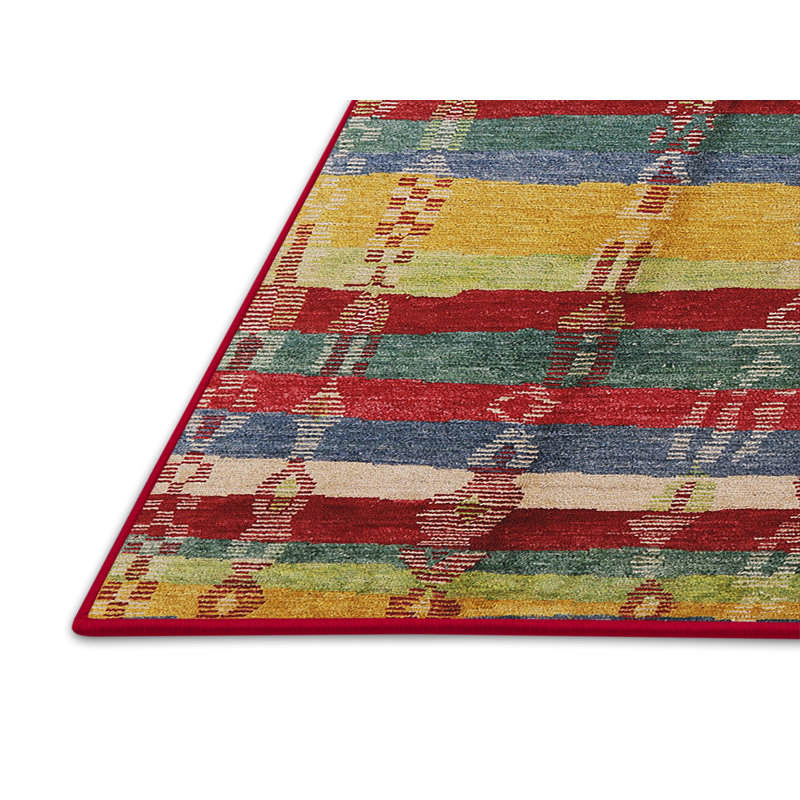 Tapis oriental jaune / rouge Needville, Rectangle 7 pi x 9 pi
