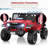 Alex 24V 2 Seater Ride On Jeep Car Truck with Remote Control,Ride on SUV Toys for Big Kids with Parental Remote Control, 20" Wide seat, LED Lights, Safety Belt, Bluetooth, Music, 3 Speeds, Spring Suspension, Red-80184353