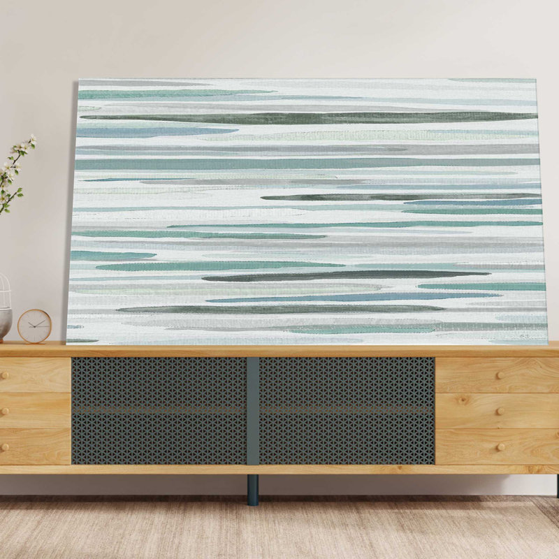«Wind and Water I» par Susan Jill - Peinture, L 48 po x H 28 po, Toile tendue