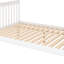 Lit simple superposé au dessus d'un lit double en pin massif avec tablette, blanc - pour un rangement efficace