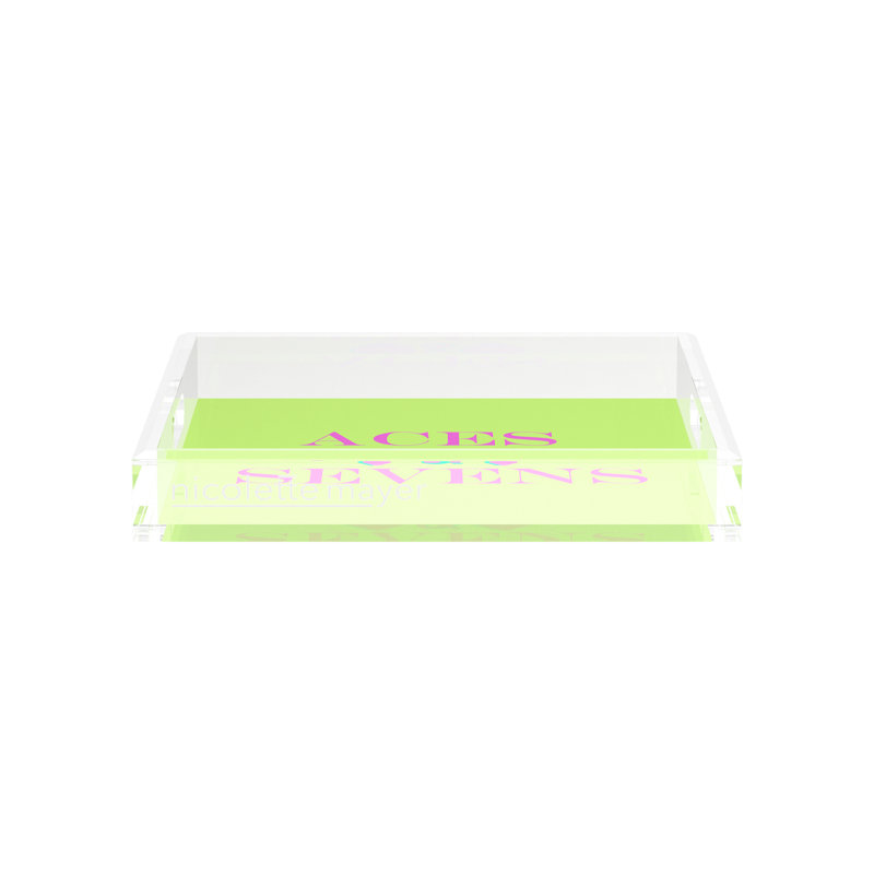 Decorative Tray, Key Lime/Pink, 2" H x 12" W x 12" D