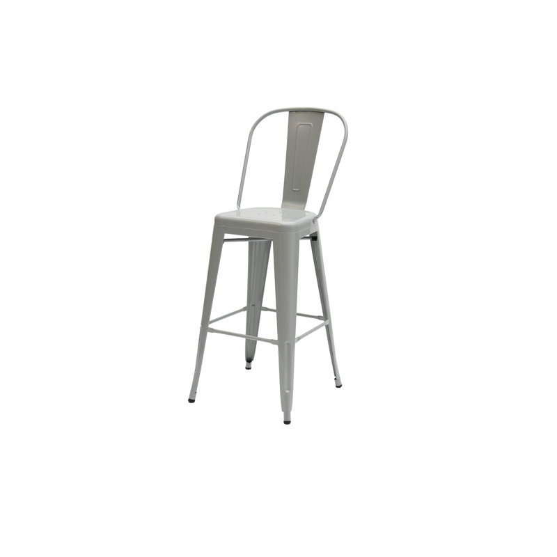 Counter Stool with Metal Frame, Light Grey