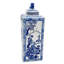 20" Blue & White Square Fu Dog Jar