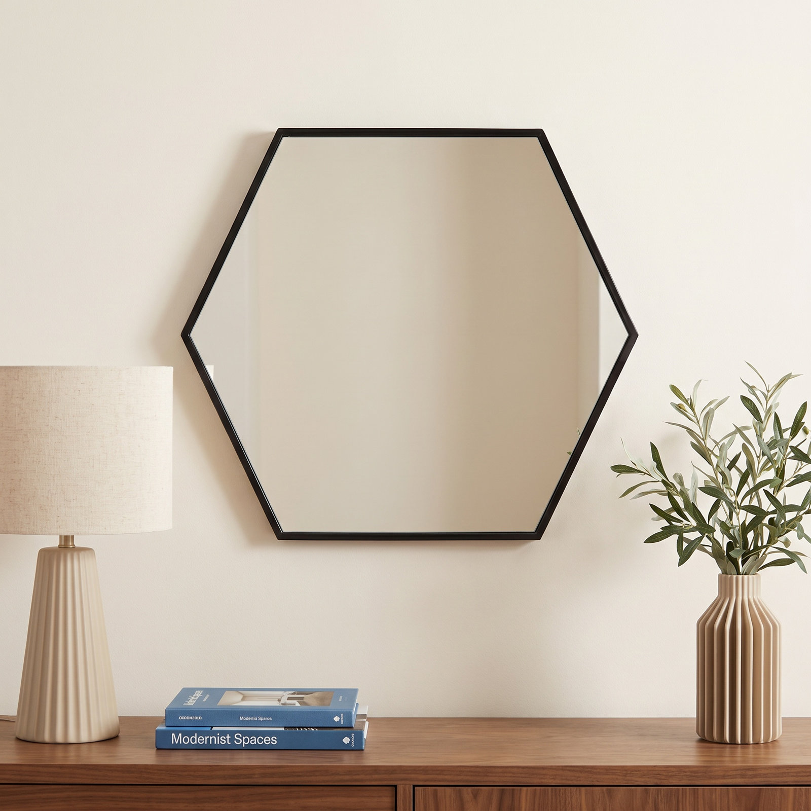 Breckler Metal Mirror, 25.75" x 22", Black