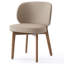 Chaise de salle à manger rembourrée de 20,1 po de largeur, fauteuil d'appoint à dossier haut, fauteuil sans accoudoirs avec pieds en bois massif pour salle à manger, meuble-lavabo de bureau, kaki, simple-1024457917-1023649125