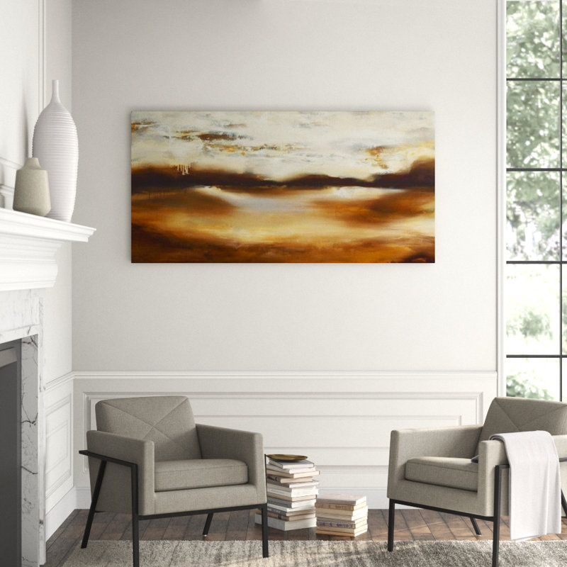 Evening River Painting by Samuel Kane, Glass Coat, 36" H x 72" W x 1.5" D
