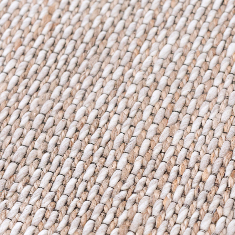 Tapis en laine crème, Tapis de couloir 2 pi 7 po x 13 pi 1 po