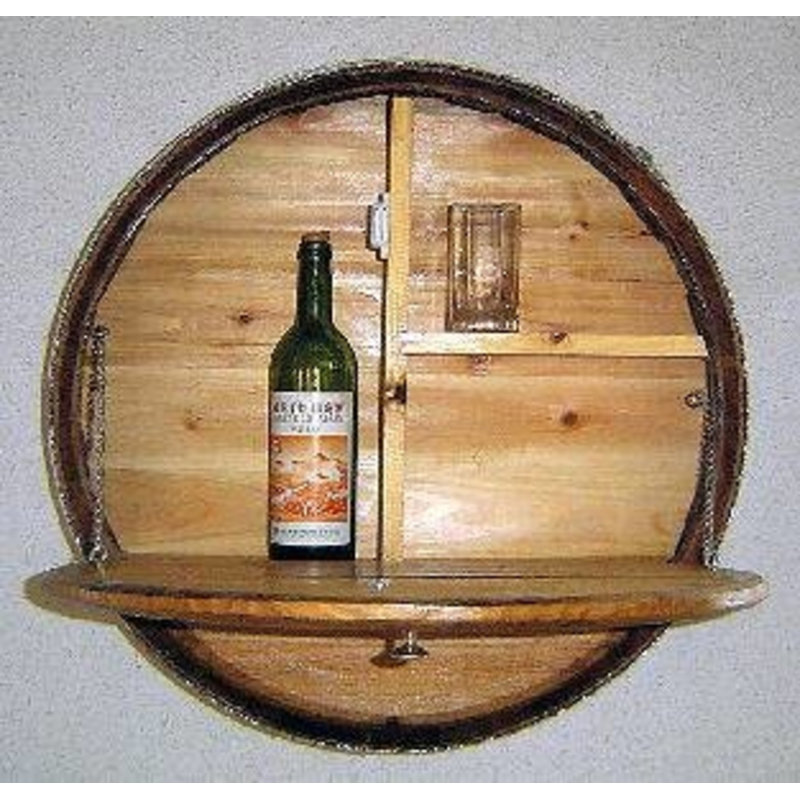 Circle Oak Accent Shelf with Reclaimed Wood