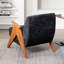 Kyajah Chenille Upholstered Accent Armchair with Solid Wood Arms and Legs-1555970868