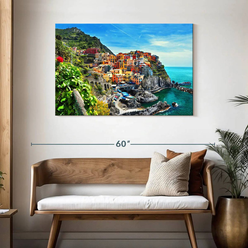 Ravi, ville de Manarola en Italie, H 30 po x l 45 po