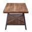 Table basse en chêne vieilli et rangement noir sableux.