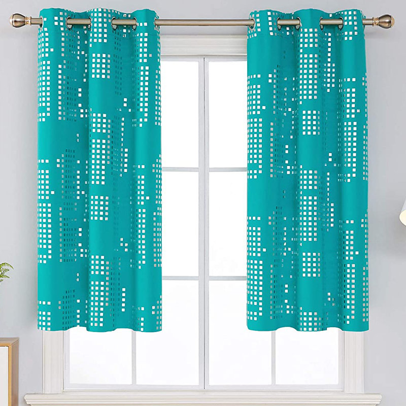 Carmacmoin Room Darkening Curtain Pair, 38" W x 54" L, Turquoise