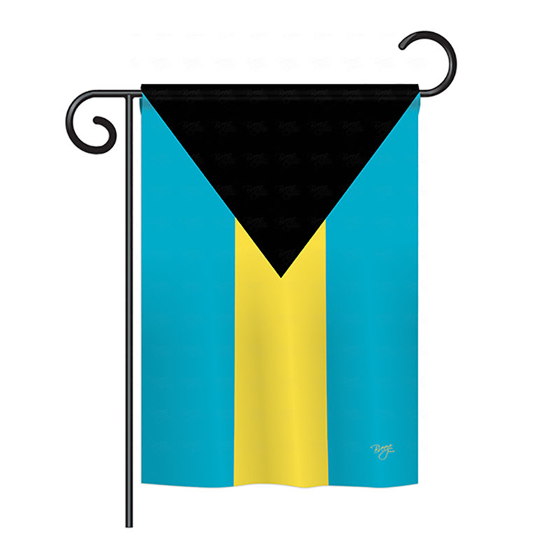 Drapeau de maison en polyester à 2 côtés bahamas, H 18,5 po x l 13 po