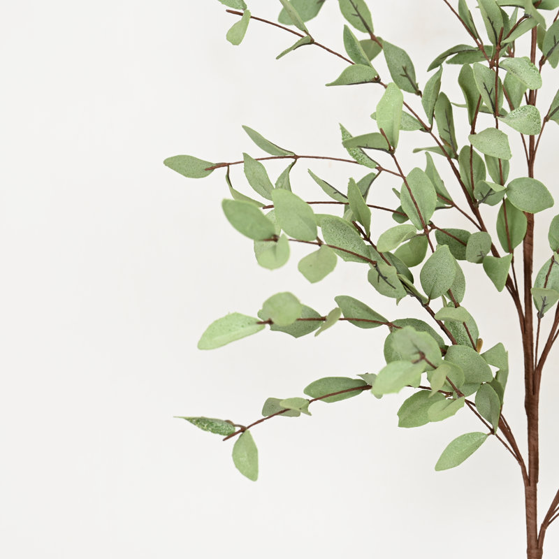 Branche de feuilles d'eucalyptus artificiel de 36 po pour remplissage de vase, Vert foncé