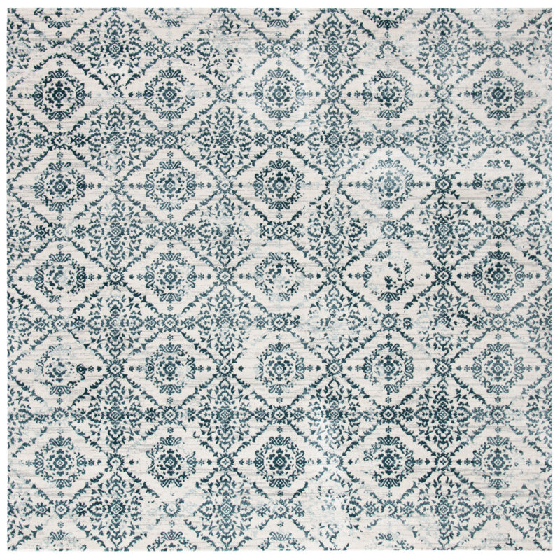 Abney Performance Ikat Rug, Square 6'7"