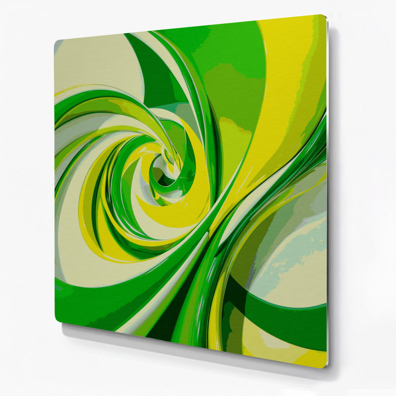 «Biomorphic Abstraction 64», art mural en métal vert, H 12 po x l 12 po