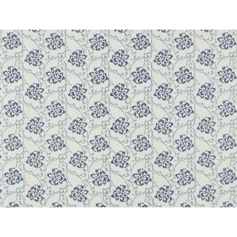 Tissu brodé Barton, Bleu / turquoise