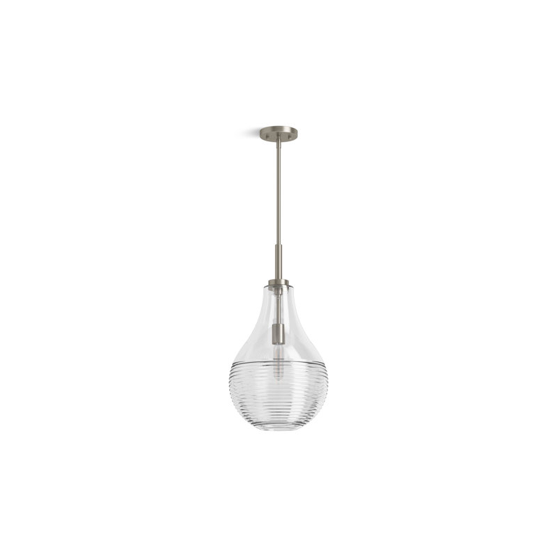 Simplice 5 In. Bottle Pendant, Brushed Nickel, 72.44" H x 12" W x 12.38" D