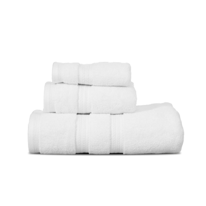 Elegance Essentials 550GSM 100% Cotton Zero Twist Bath Towel Set(1 Bath, 1 Hand Towel & 1 Washcloth), White