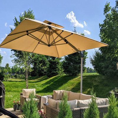 Moira 10' x 10' Square Cantilever Umbrella,Beige
