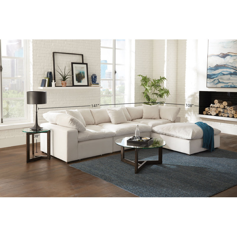 Dhevansh 4 - Piece Upholstered Chaise Sectional, Right Hand Facing