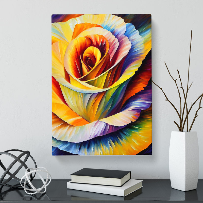 Rosley Rose Flower Painted Vol.3 - Wrapped Canvas, 76cm H x 50cm W