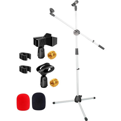 5 Core Tripod Mic Stand Adjustable Heavy Duty Floor Holder Microphone Boom Arm