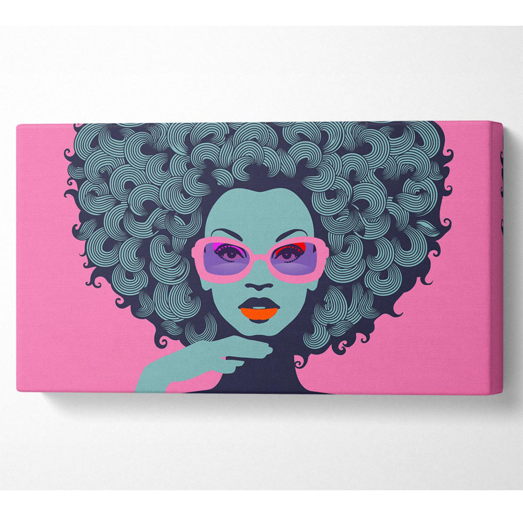 Brille Big Hair Woman - Kunstdrucke auf Leinwand