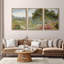 Rural Landscape " Whimsical Garden Path Colourful Floral Landscape Illustration Modern Decor Multicolor Chic " 3 - Pieces-98697860-98697861