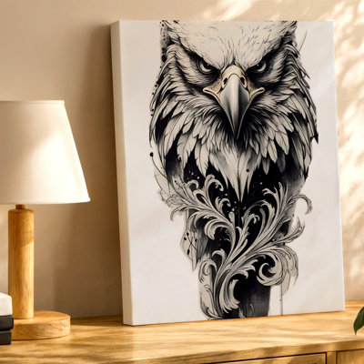Reproduction d'art sur toile, oiseau noir et blanc, impression de style gothique, art animalier blanc noir pour le salon, bureau de la chambre à coucher, mur de la galerie du couloir, appartement