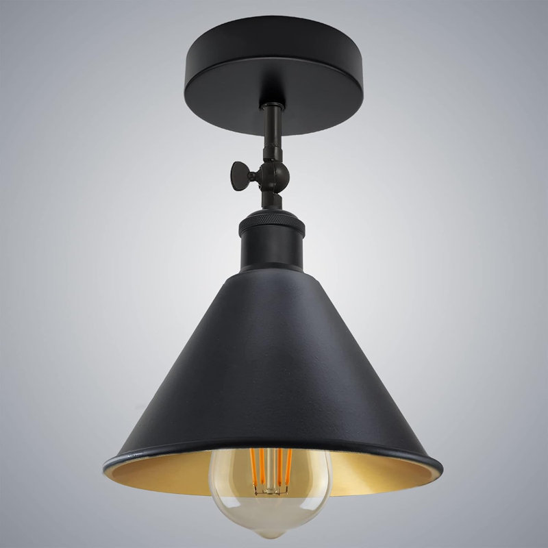 Flush Mount, Black inner gold