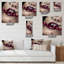Horloge murale moderne «Woman Bitting with Red Lips with Red Pearls»-354555563