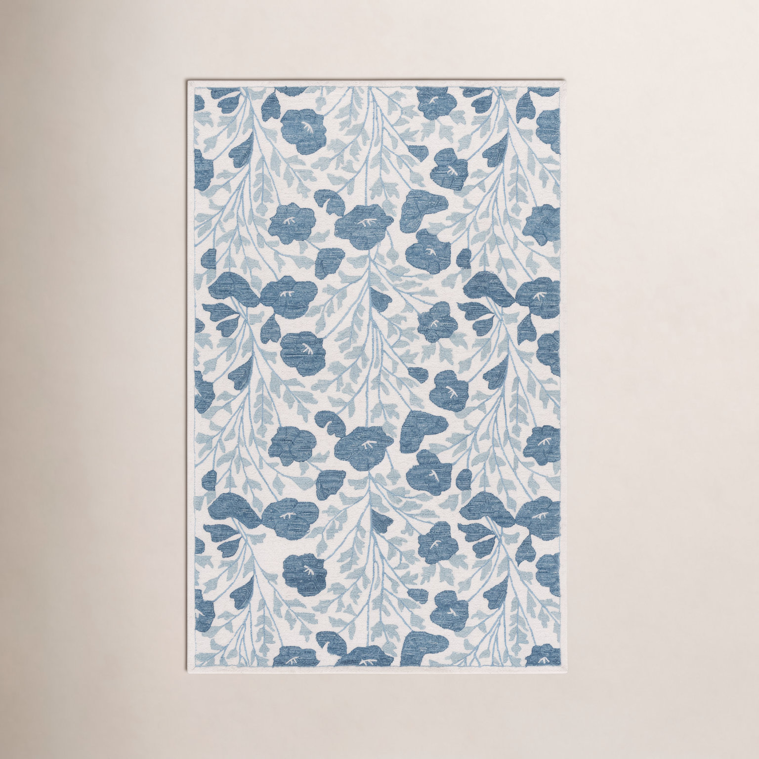 Hand-Tufted Wool Floral Rug, Rectangle 8' x 10'