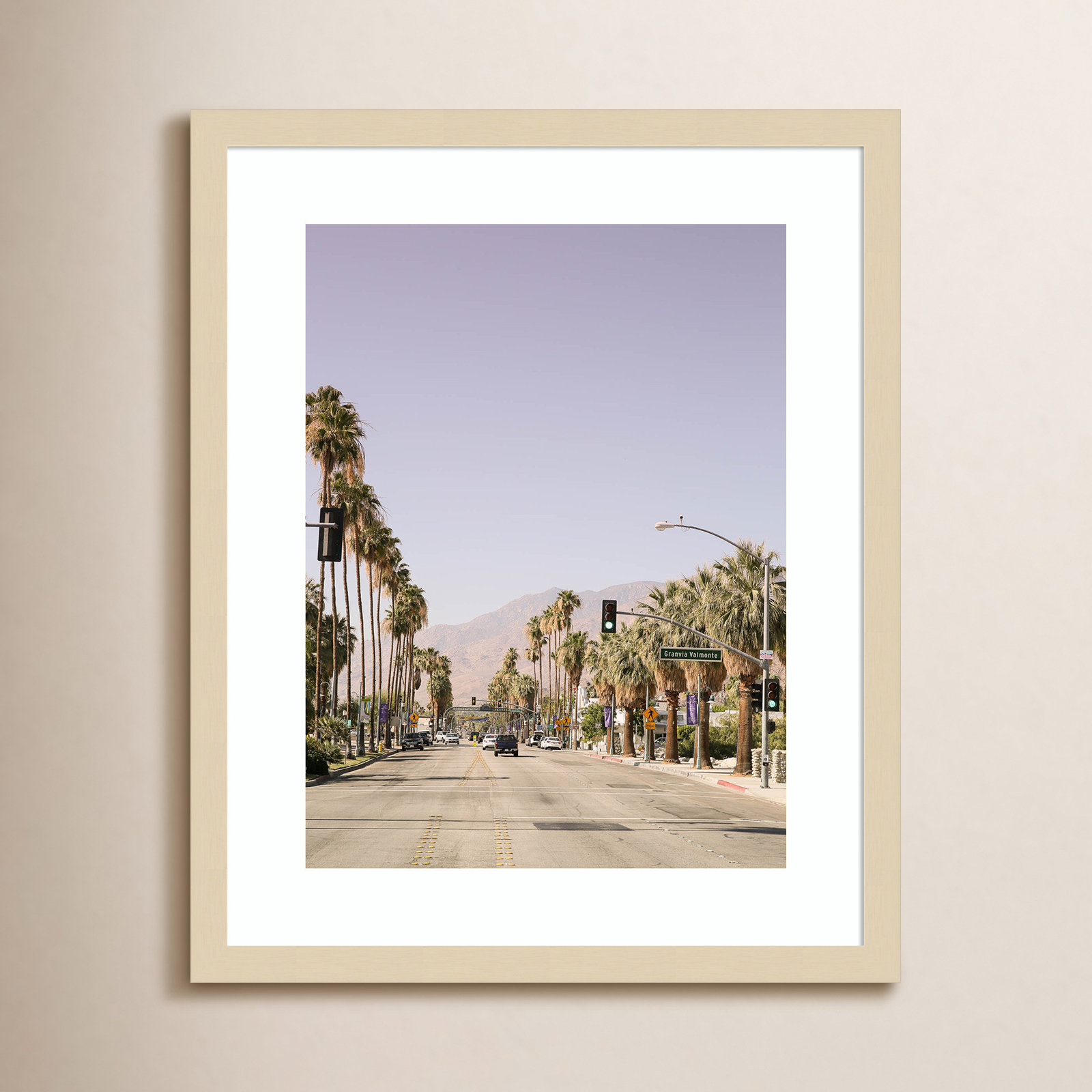 Palm Spring Street by Shot by Clint Wood Framed Wall Art Print, Brown, 21" H x 17" W
