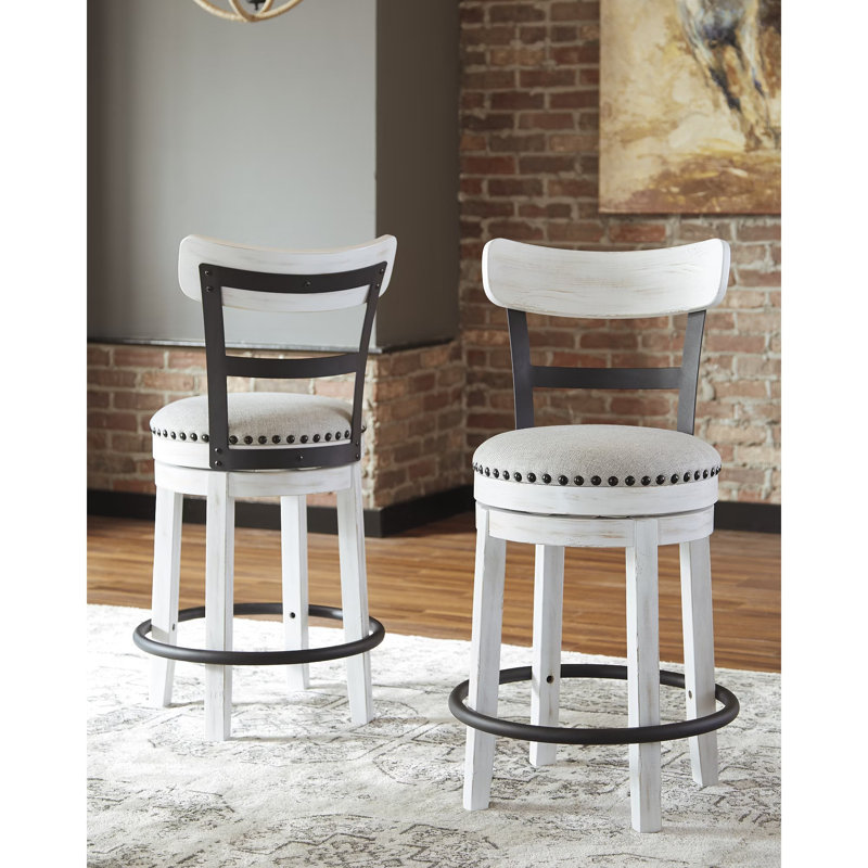 Upholstered Counter Stool, White, Counter Stool (24" Seat Height)