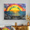 Coastal Rainbow Over The Rocky Shoreline - Art mural arc-en-ciel