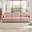 Canapé modulaire à trois places modulaires, mousse de haute densité en tissu chenille doux, conception ergonomique du dossier à coussin touffeté, accoudoirs élégants, base en bois de haute qualité, convient aux salons de chambre, rose