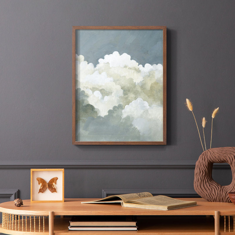 «Big Clouds II», reproduction encadrée - bois massif, Cadre photo brun simple, H 20 po x l 16 po