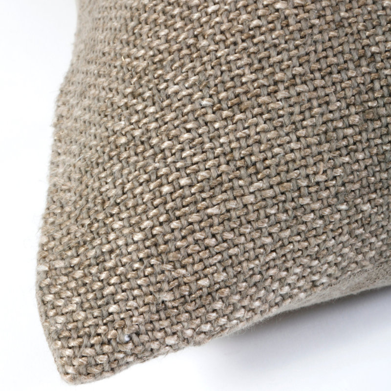 Hendrick Sand Linen 20" Handwoven Reversible Throw Pillow