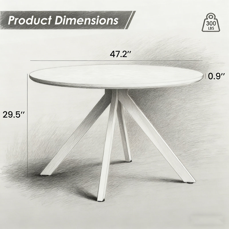 47.2" Solid Wood Round Dining Kitchen Table For 4-6 People With Intersecting Pedestal Base, Brown, Black