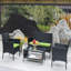 Ensemble de 4 chaises de patio: table à thé rembourrée, fauteuils et (table d'extérieur: fauteuils, coussins-121070647