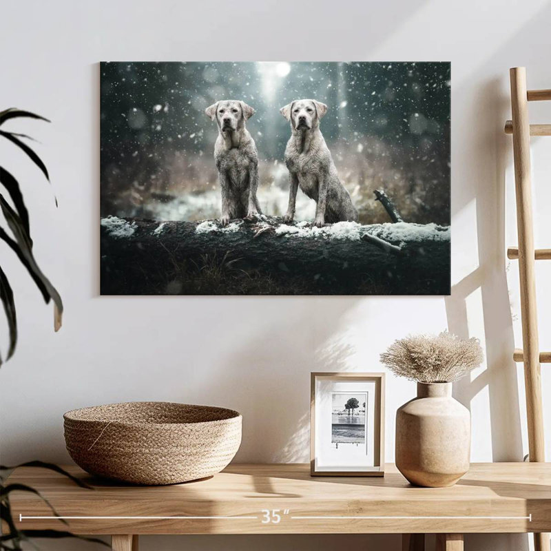 Brampt Muddy Labrador Dogs, 16" H x 24" W