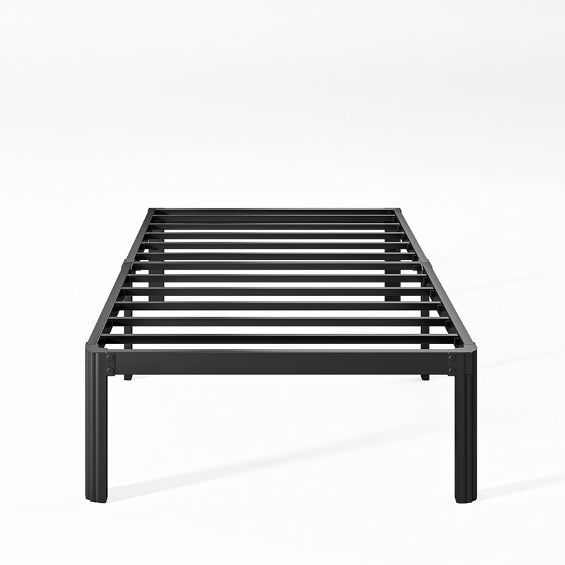Jalyna Heavy Duty 14'' Metal Bed Frame with Round Corners, Box Spring Not Required, Noise Free, Twin
